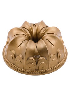 Buy Lily Flower Cake & Baking Pan - Cast Aluminum Baking Mould Pan with Multiple Non Stick Layers for Easy Release - PFOA Free Coating - Gold in UAE