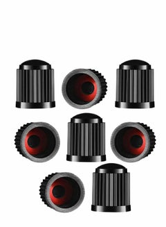 اشتري 8 Pcs Tyre Valve Caps, Plastic Tyre Valve Caps for Schrader Valve, Universal Size Tyre Stem Dust Caps, Wheel Caps for Bicycle, Motorbike, Cars, SUVs and Trucks (Black) في الامارات