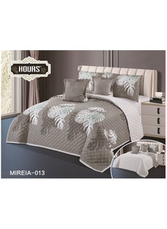 Buy Compressed double-sided floral bed comforter set, 6 pieces, size 240 * 220 cm in Saudi Arabia