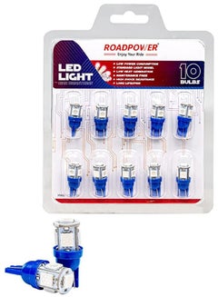 Buy T10 LED Bulb, 8000K T10 LED Bulb, 6000K Bright Blue Color, Universal Fit Used for Car Interior, Dome Light, License Plate Light, Parking Light, RP-DIM10-5SMD-BL, (Pack of 10 Pcs) in UAE