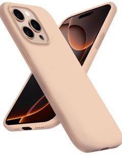 Buy Desert Titanium Compatible Liquid Silicon iPhone 16 Pro Case 6.3 Inch Slim-Soft, Stylish Shockproof Protective with Microfiber Lining iPhone 16 Pro Silicon Case Cover in UAE