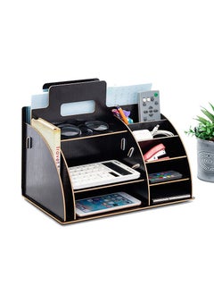 Buy Wooden Desktop Organizer Pen Holder Stationery Storage For Home Office School in Saudi Arabia