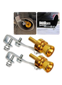 اشتري Turbo Sound Whistle Simulator, Car Universal Aluminum Tailpipe Muffler, Blow Off Valve Tip Imitation Sound, Exhaust Muffler Booster Accessories 2PCS, Gold في الامارات