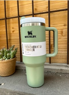 اشتري Stanley Quencher H2.0 FlowState Stainless Steel Vacuum Insulated Tumbler with Lid and Straw for Water, Iced Tea or Coffee, Smoothie and More, Shale, 40 oz في الامارات