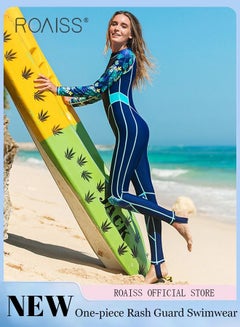 Buy UV 50+ Breathable Sport Rash Guard Lycra Surfing Suit For Swimming Wetsuit for Women One-Piece Swimsuit Quick-Drying Front Zip for Diving Snorkeling Surfing Swimming for Women in Saudi Arabia