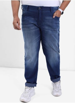 Buy Plus Light Fade Mid Rise Jeans with Pockets in Saudi Arabia