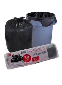 Buy Durable Leak-Proof Trash Bags - 30 Gallon Size - 600 Bags - Black in Saudi Arabia