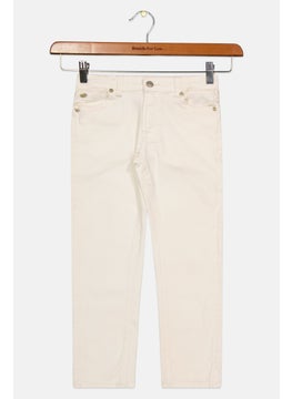 اشتري Kids Girl Tapered Fit Plain Chino Pants, White في الامارات