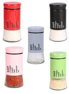 Buy 1Pc Glass Salt and Pepper Shakers with Adjustable Stainless Steel Pour Holes Multi Color in Egypt