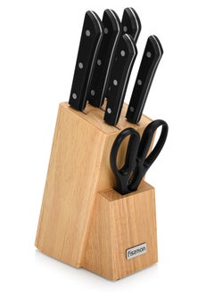 Buy Fissman 7-Piece Knife Set Kanematsu with Wooden Block in UAE