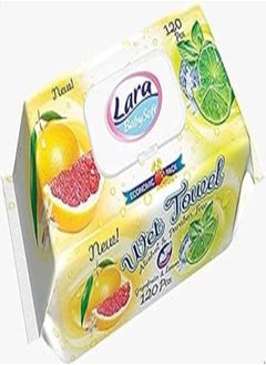 اشتري Lara Baby Soft Wet Wipes with Lemon Scent - 120 Pieces في مصر