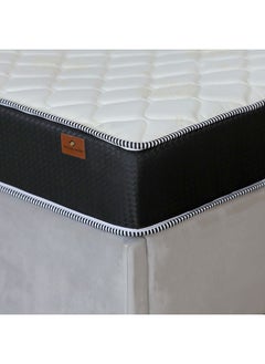 Buy Isleep Bonnel Spring Mattress With 2 Pillow Free Medium Firm Feel Spine Balance For Pressure Relief L200xW150 cm Thickness 21 cm Queen Size Cream/Black in UAE