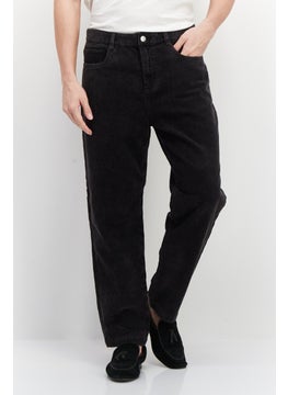 اشتري Men Relaxed Fit Textured Pant, Black في السعودية