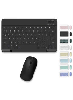 اشتري Set of Rechargeable Bluetooth Keyboard and Mouse - Portable Wireless Mouse/Keyboard Set - Android/iOS/Windows - Smart Phone/Tablet/PC - iPhone iPad Pro Air Mini, iPad OS/iOS (BLACK) في الامارات