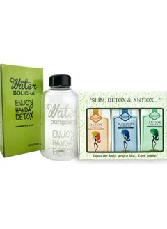 Buy Slim Detox & Antioxidant Herbal Tea Combo Pack  with FREE Trendy Glass Bottle 700ml in UAE