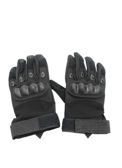 اشتري Motorcycle and Cycle Gloves, Full Finger Touchscreen For Riding Hiking Climbing Training (Size-M) Color-Black في السعودية