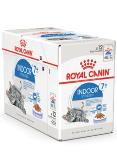 Buy Royal Canin - Feline Health Nutrition Indoor Sterilised 7+ Jelly Pouches Box 12X85g in UAE