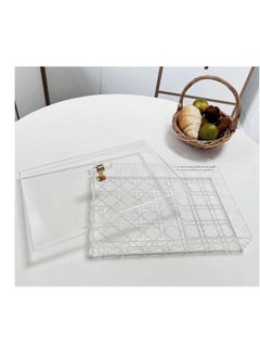 Buy Acrylic Serving Tray with  Lid - Clear | 100% BPA-Free Acrylic Tray | Versatile Storage and Display Solution for Banquets, Parties, and Home Use The tray in Saudi Arabia