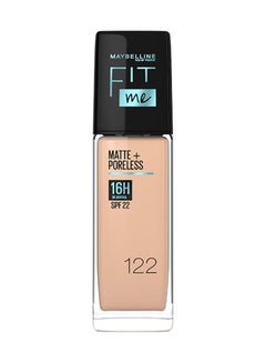 Buy Maybelline New York Fit Me Matte & Poreless Foundation 16H Oil Control with SPF 22 - 122 in UAE