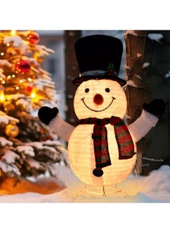 اشتري Lighted Snowman Outdoor Christmas Decorations 28 inch Light up Snowman with LED Lights Pre-lit Snowman with Top Hat Holiday Ornaments Yard Decor في الامارات