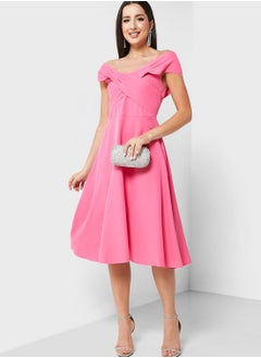 Buy Off Shoulder A-Line Dress in UAE