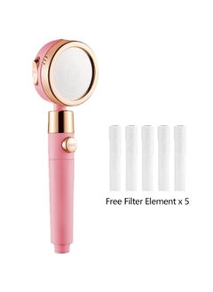 Buy Shower Head Shower Head Water Saving Flow Degrees High Pressure Rain Shower Head 3 Modes Rotating Adjustment Bathroom Pink Shower Head Set, With 5 Pcs Filter Element（Pink） in Saudi Arabia