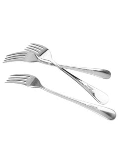 Buy 3-Piece Dinner Forks 20cm Cutlery Set Stainless Steel, Flavia Series Food Grade 18/10 Stainless Steel, Durable Metal, Silverware Mirror Finish, Use for Home, Restaurant And Hotel in UAE