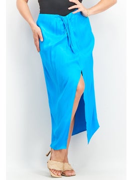 Buy Women Solid Maxi Skirt, Blue in UAE