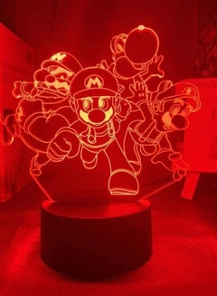 Buy 3D Illusion Lamp LED Multicolor Night Light Game Super Mario Bros and Yoshi for Kids Room Decoration Touch Remote Sensor Brightness Mario Children s Sleep Lamp in UAE