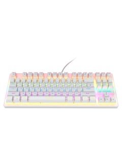 اشتري 87 Keys Punk Mechanical Gaming Gaming Keyboard White في الامارات