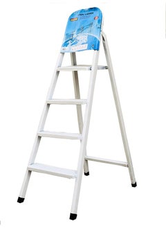 اشتري Heavy Duty Steel Ladder Ultra Stable Folding Ladder 4 Step White في الامارات