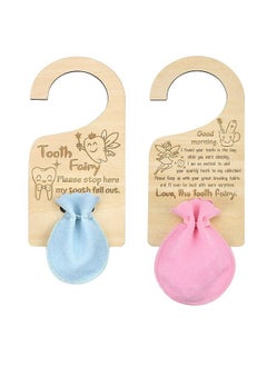 اشتري Tooth Fairy Door Hanger Set With Tooth Bags Encourage Gift For Lost Teeth Kids 4 Piece Set في السعودية