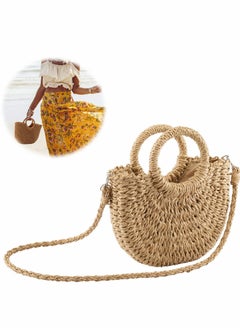 اشتري Women Straw Handbag, Summer Beach bag, Handmade Large Tote Bag Womens Handbag في الامارات