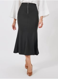 اشتري Fit And Flare Midi Skirt with Half Zipper في السعودية