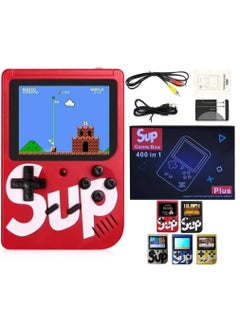 اشتري SUP Game Box Plus 400 in 1 Retro Mini Gameboy Console 3.0 Inch - Portable Rechargeable Single Player (Red) في الامارات