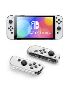 اشتري 3 in 1 Dockable Crystal Clear Cover Case Screen Protector Compatible with Nintendo Switch OLED Model 2021 and Joy-Con Controller في مصر