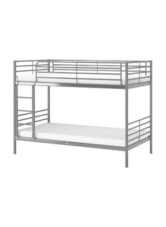 Buy Maf Metal Steel Bunk Bed Maf-116 Heavy Duty Silver & Guard Rails Sturdy For Home, Baby Home, Apartment Studio Room Size 90X190 Cm in UAE