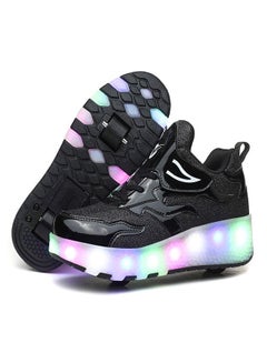 اشتري Automatic LED Flashing Lights Up Roller Skate Retractable Technical Skateboarding Shoes for Boys and Girls في الامارات