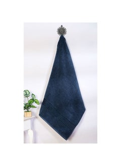 Buy Valencia Bath Sheet Navy Blue 80X160Cm | Performance Fiber Quick Dry Plush Bathsheet | Ultra Soft Highly Absorbent Daily Usage Towels For Bathroom Kitchen in UAE