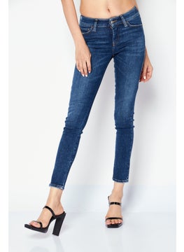 Buy Women Slim Fit Washed Stretchable Denim Jeans, Blue in UAE