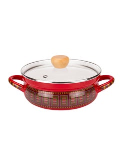 Buy Najdi inscription cooking pot, Heritage cooking pot, Red, Size 26 Cm in Saudi Arabia