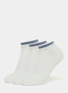 اشتري Pack of 3 - Contrast Ribbed Cuff Ankle Length Socks في السعودية