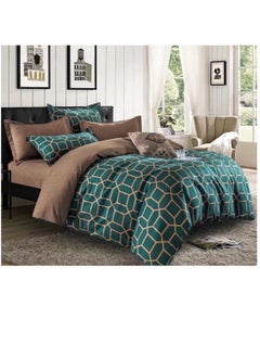 Buy 6Pcs Bedding Set Solid Color Luxury Bedding Duvet Cover Set  King Size Bed Set Flower design in UAE