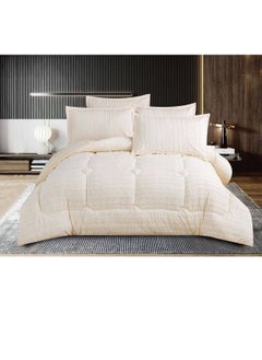 Buy Microfiber Embroidered Soft Quality Comforter Bedding set-King Size 6Pcs 1-PC fitted bedsheet 200 * 200cm,1-PCS Comforter 220 * 240 fixed, 4PCS Super Soft Pillowcases in UAE