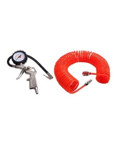 Buy Car TIre Inflator Also Deflator Pump Air Hose With Air Pressure Gauge For Auto Truck in UAE