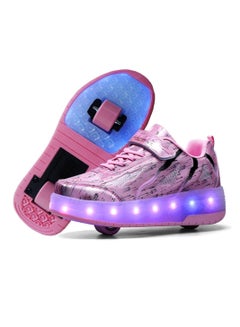 Buy Kid Roller Skates Shoes Shoes with Wheels LED Light Color Shoes Shiny Roller Skates Skate Shoes Kids Gifts Boys Girls in UAE