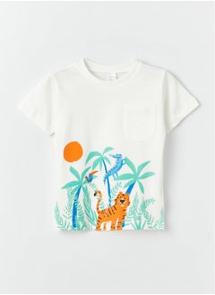 Buy Crew Neck Short Sleeve Printed Baby Boy T-shirt in Egypt