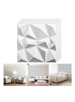 Buy 3D Wall Panels, Diamond Design Decoration, PVC 3D Textured Wall Panels For Indoor Living Room Lobby Bedroom Hotel Office Wall Decoration, 30*30cm Matte White (Pack Of 12) in Saudi Arabia