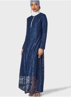 Buy Lace Detail Abaya Dress in UAE