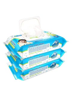 Buy Baby Wipes With Moisture Lock Flip Top Contains Aloe Vera & Vitmain E Ph Balanced With No Parabens & Chlorine (Pack Of 3 (216 Wipes)) in UAE